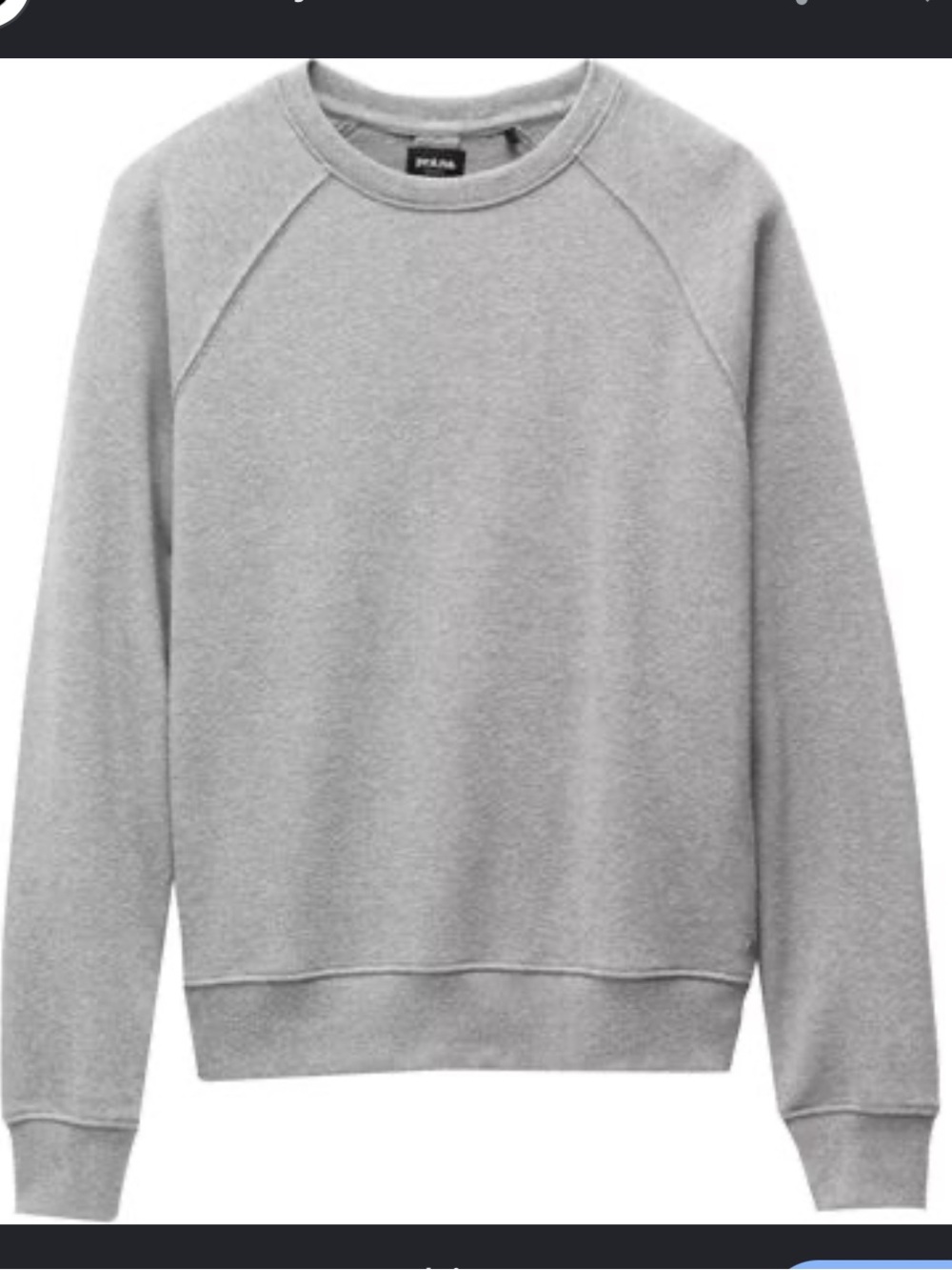 Prana Cozy Up Light Gray Crewneck Sweatshirt
